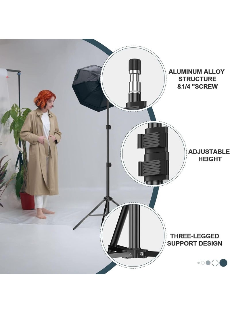 Arabest Light Stands 7ft (2.1m) Aluminum Photography Tripod Holder with Case for Photo Studio, Softbox, Umbrella, Video Shooting, Speedlight, Flash -2Pack - Image 4